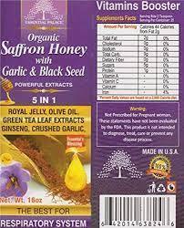 Organic Saffran Honey w/Garlic & Black Seed